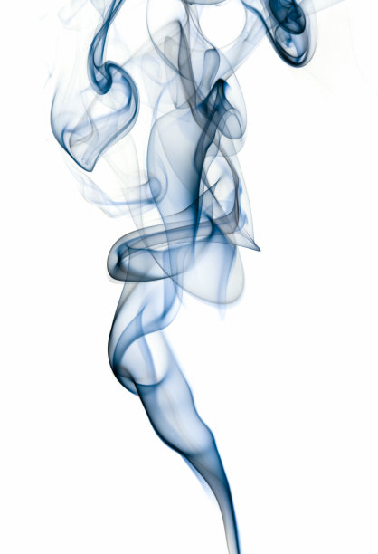 抽象烟雾孤立在白色背景上图片下载