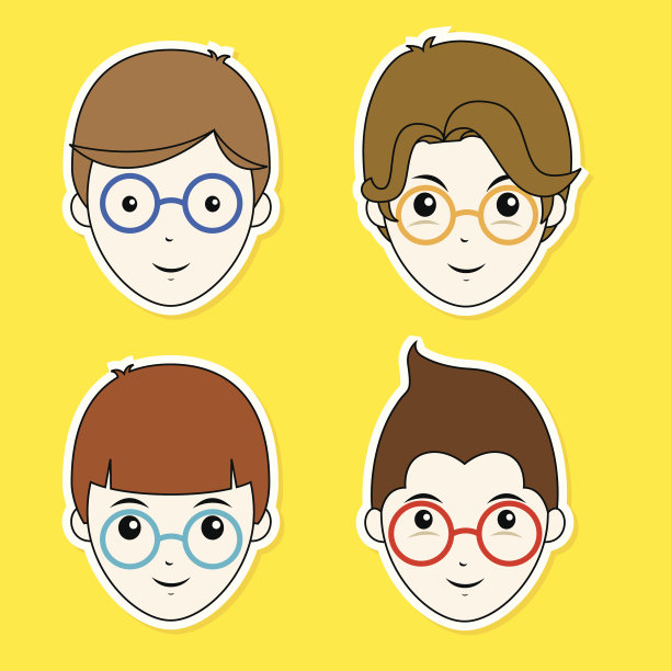 男孩发型贴纸套装图片下载