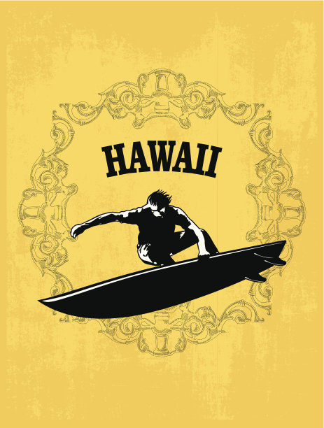 夏威夷冲浪横幅与骑手跳跃图片下载