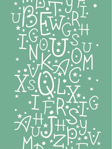 白色上的绿色字母垂直无缝图案背景图片下载