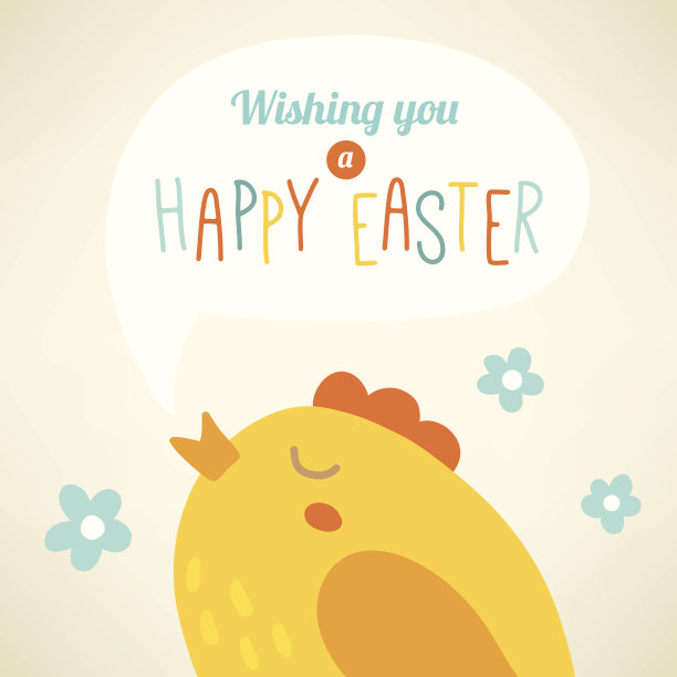 带鸡的复活节卡片。向量贺卡图片下载