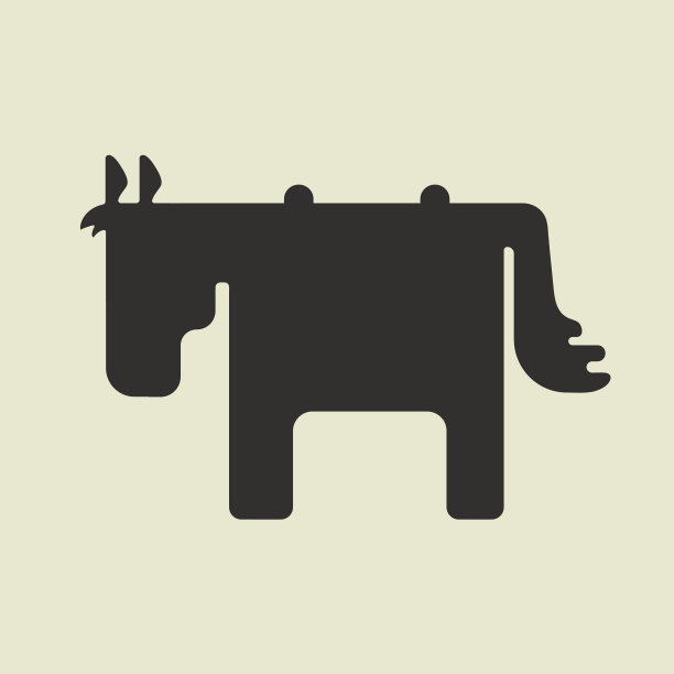 侧面剪影的方形可爱的马，站在一边图片下载