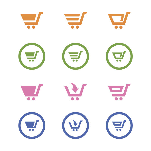 设置矢量购物车图标的集合图片下载