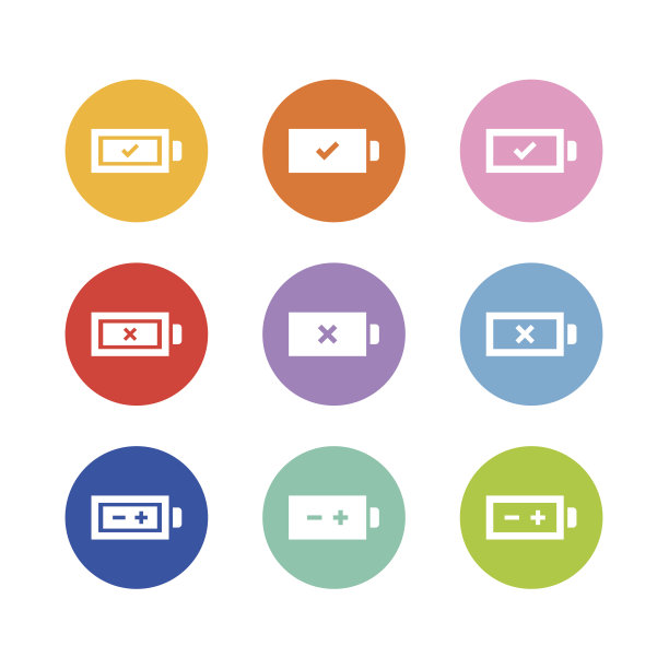 一套电池充电水平指标图片下载