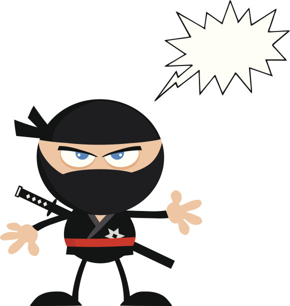 带有语音泡泡的愤怒忍者图片下载