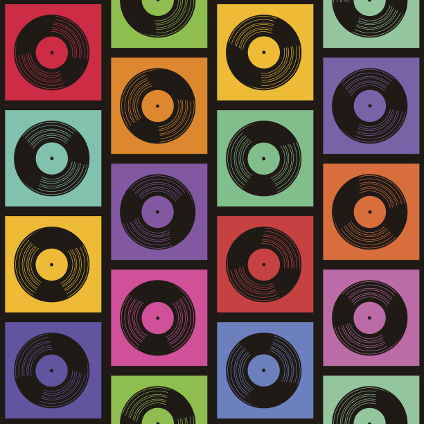 无缝模式的黑胶唱片图片下载