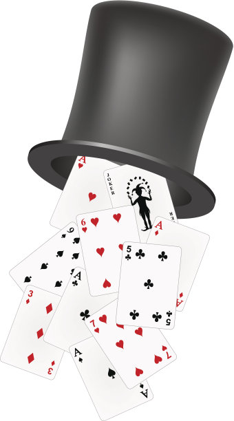 从帽子里掉出来的扑克牌图片下载
