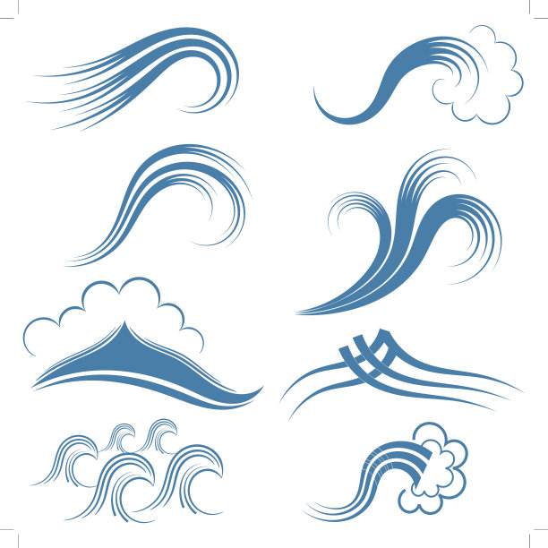 一组波浪符号。eps10素材图片