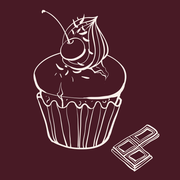 樱桃松饼配生奶油图片下载