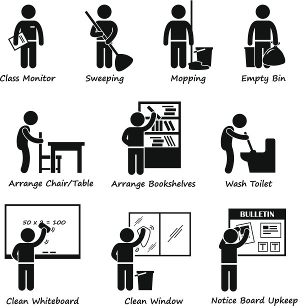 教室学生值班表简笔图形象形图标剪贴画图片下载