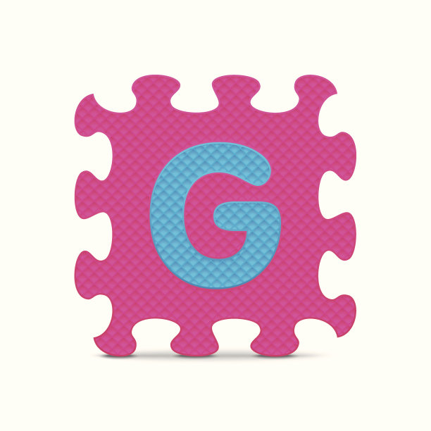 向量字母“G”写的字母拼图图片下载