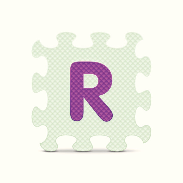 向量字母“R”写的字母拼图图片下载