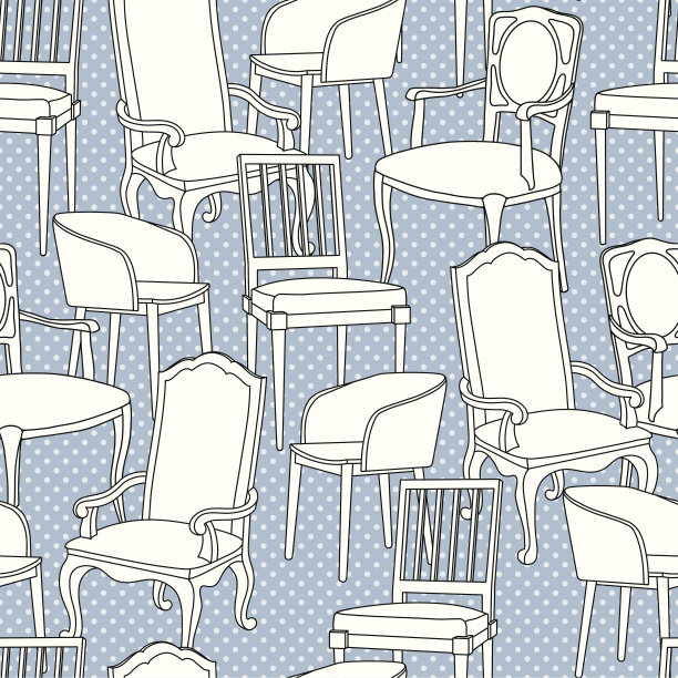 矢量无缝模式与扶手椅图片下载