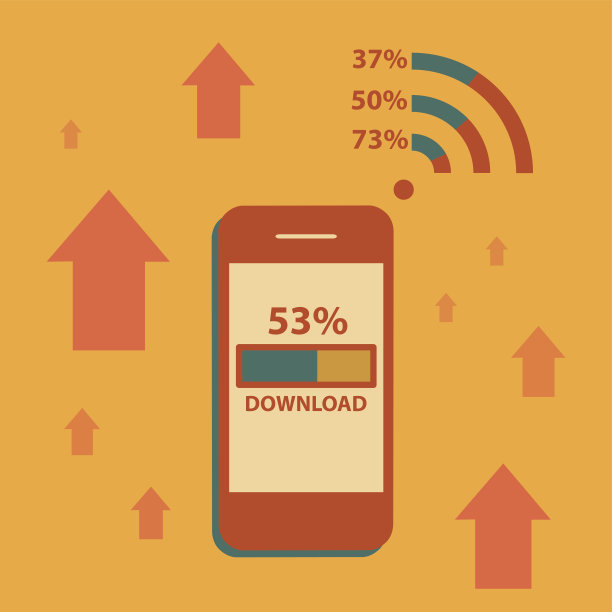 wifi手机下载。矢量插图。图片下载