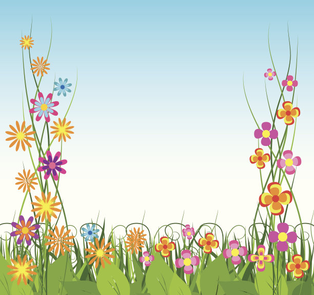 春天的背景与攀缘花图片下载