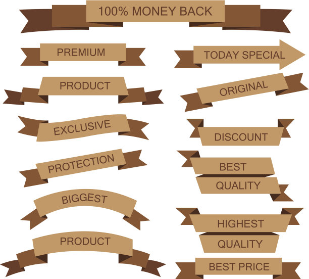 复古丝带矢量集图片下载