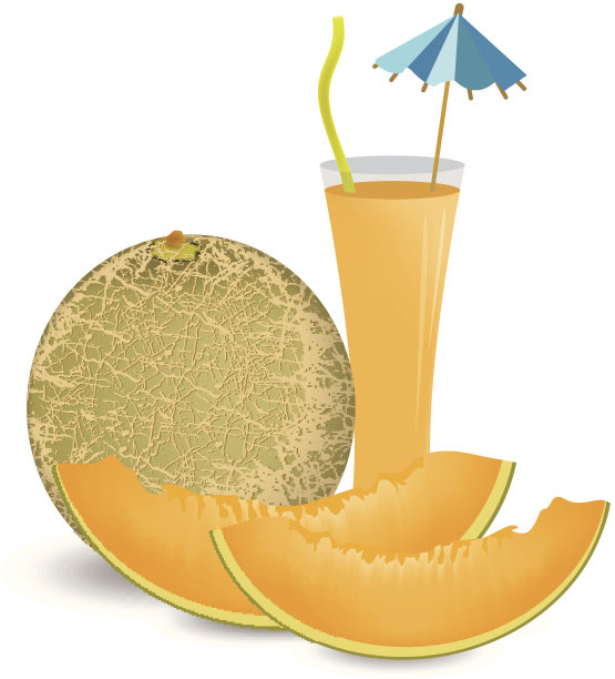 鲜汁背景与哈密瓜素材图片