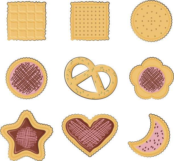 几套不同的美味饼干图片下载