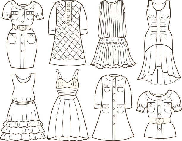 时尚女装系列(矢量插画)图片下载