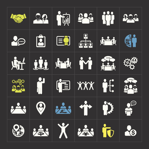 人力资源和管理图标集图片下载