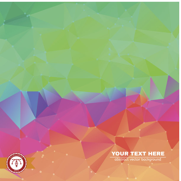 抽象彩色三角形背景。向量图片下载