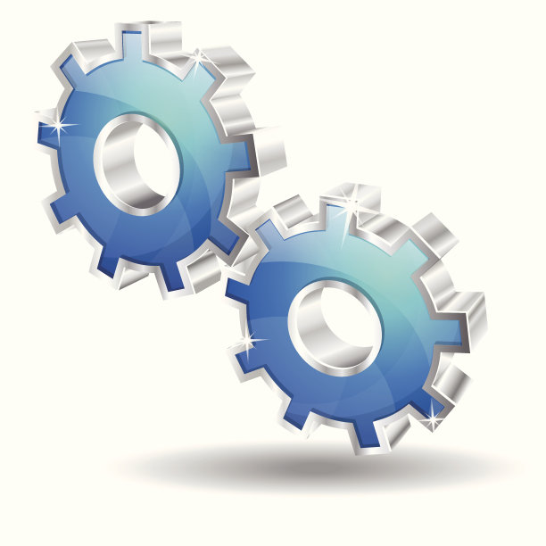 3D机械齿轮矢量图标图片下载