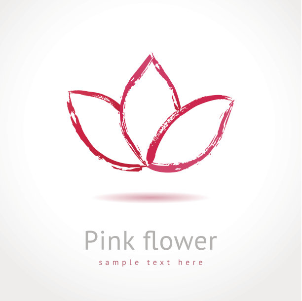 粉红色的花。抽象的符号。图片下载
