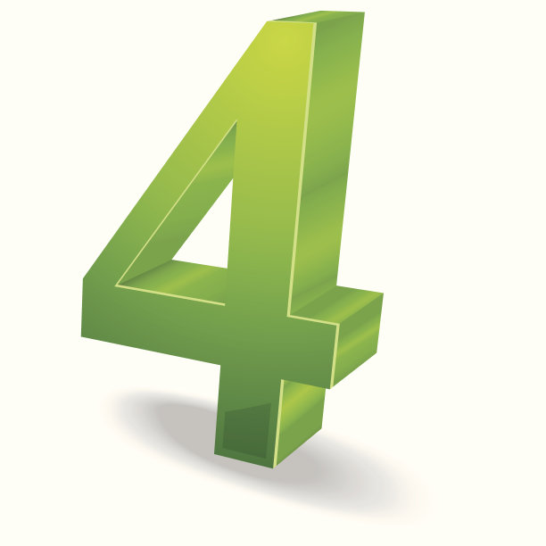 3d光滑4 4数字矢量图片下载