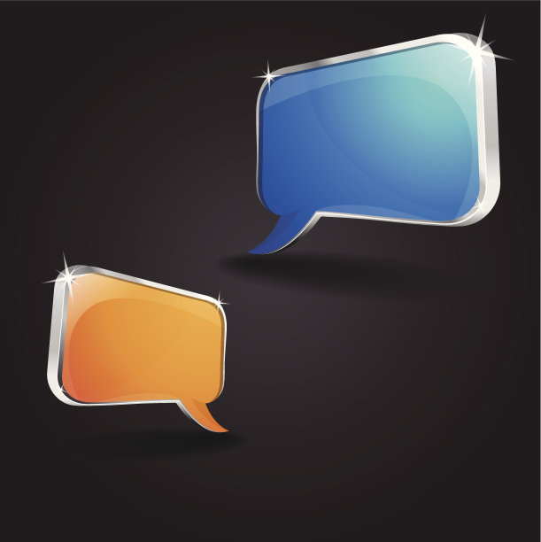 3d谈话气球矢量图标图片下载