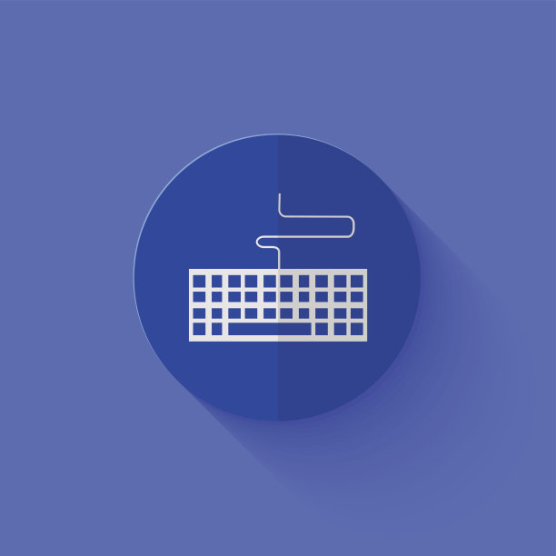 向量现代平面蓝色圆形图标。图片下载