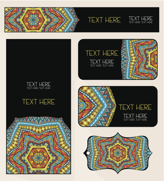 品牌设计民族模式设置图片下载