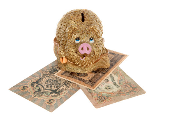 储蓄罐孤立在白色背景上图片下载