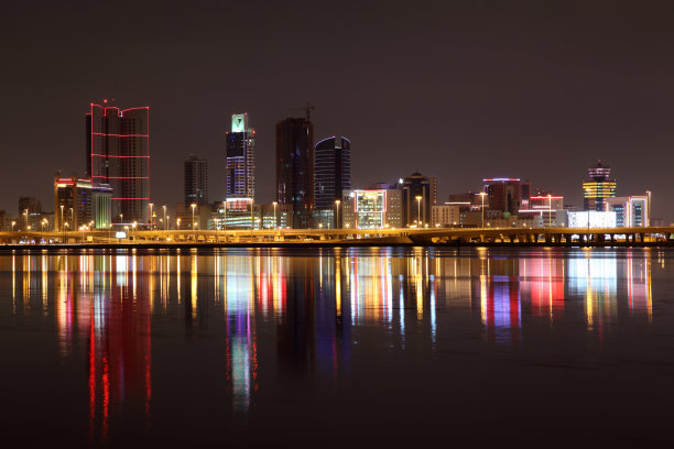 麦纳麦夜景。巴林图片下载