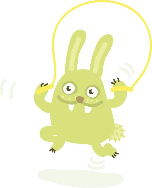 兔子用跳绳，锻炼身体图片下载
