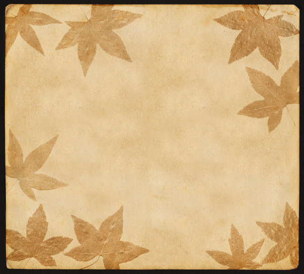带叶子的复古纸图片下载