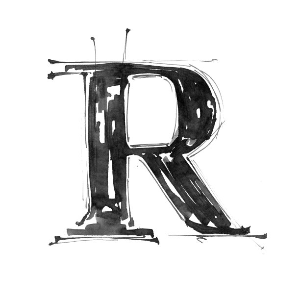 手绘字母R图片下载