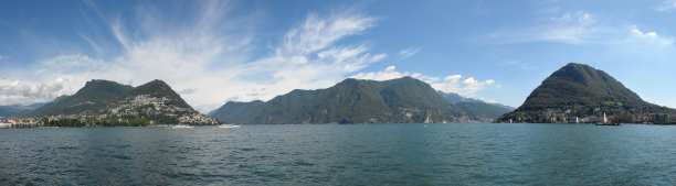 卢加诺湖全景图片下载