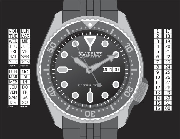 潜水员的手表-灰色图片下载