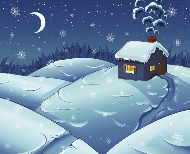 夜幕降临在树林里图片下载