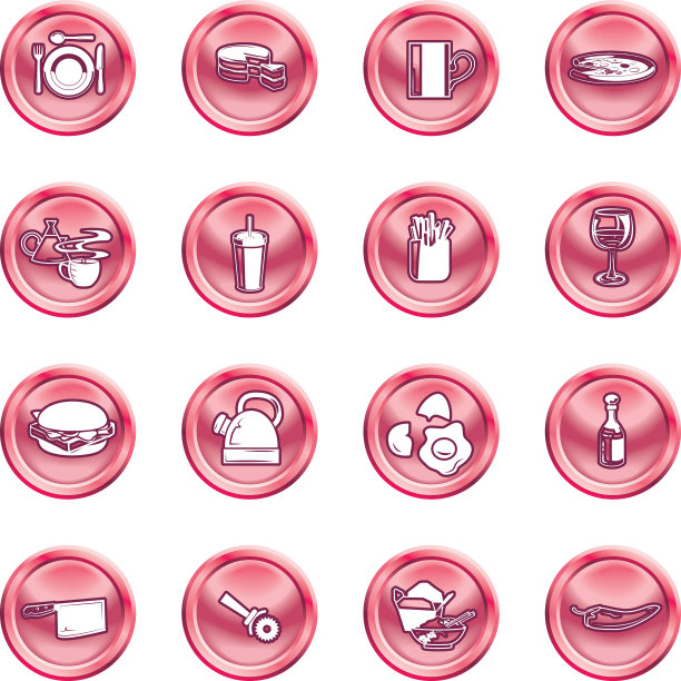 食品图标按钮系列套装图片下载