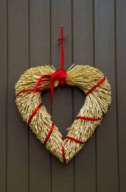 瑞典心圣诞(圣诞节)节日门装饰，斯德哥尔摩，瑞典。图片下载