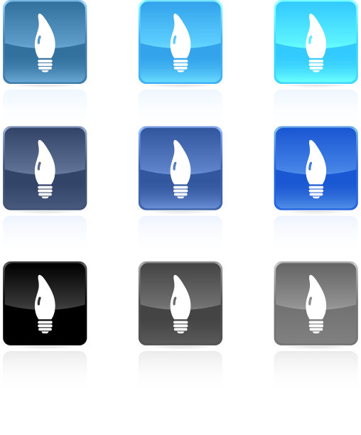 灯泡版权免费矢量图标集图片下载