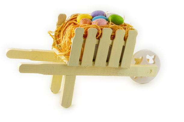 手推车里的复活节彩蛋图片下载