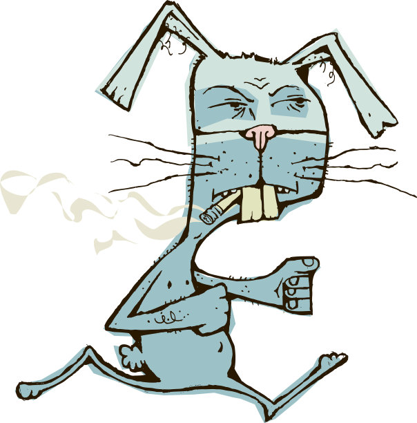 吸烟与奔跑的兔子图片下载