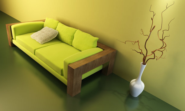 带沙发的休息室素材图片