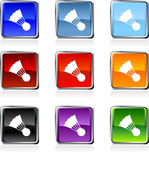 羽毛球皇室免费矢量艺术在九种颜色图片下载