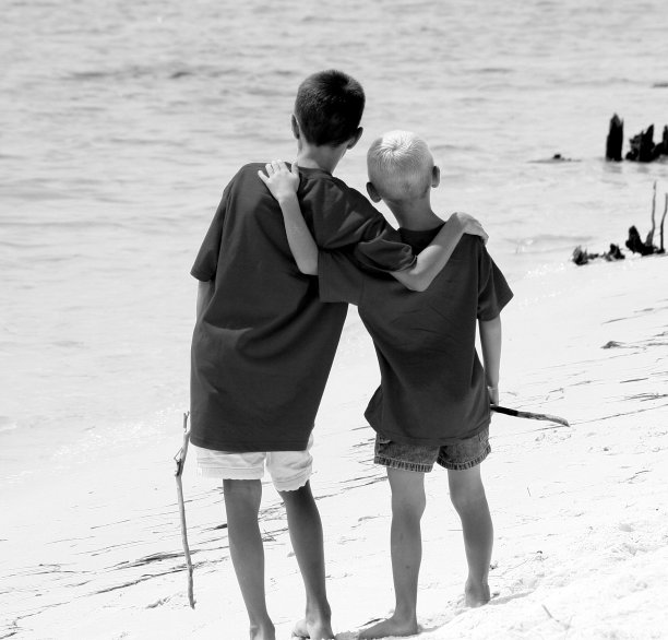 沙滩上的兄弟图片下载