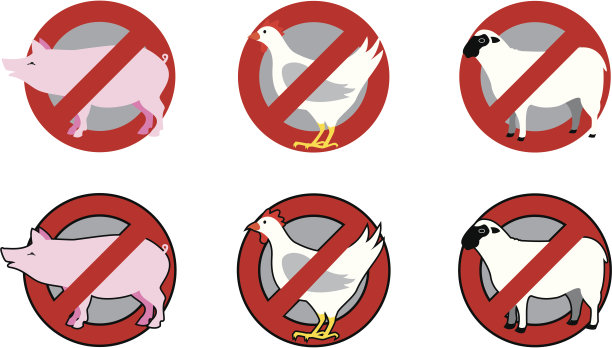 猪、禽肉及羊肉上的限制标志图片下载