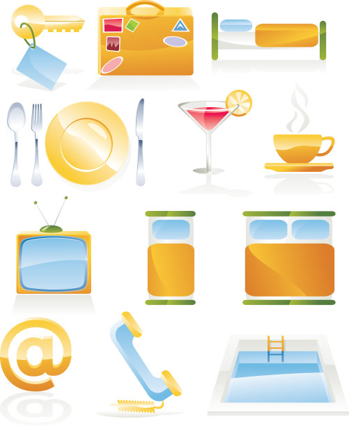 酒店服务图标集图片下载