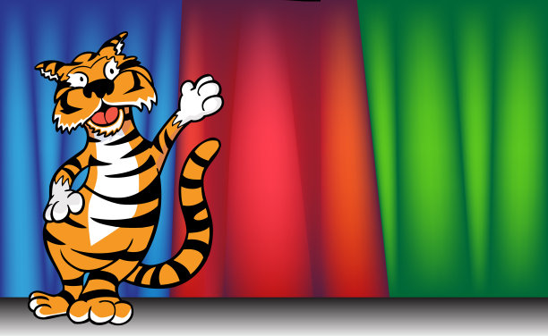 老虎在舞台上图片下载